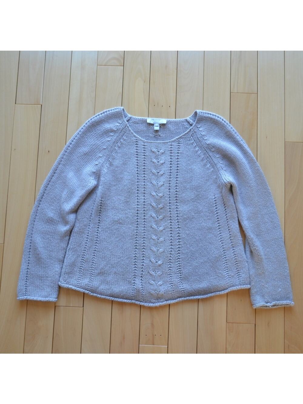 Poles Knit Scoop Neck Sweater Size Medium Gray